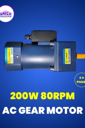 AC Gear Motor 200WATT 80RPM 3PHASE