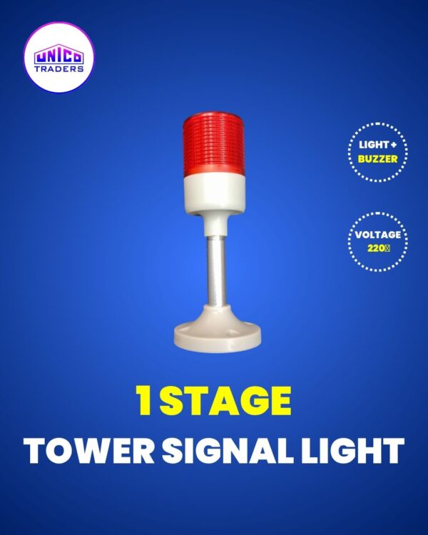 1 Stage Tower Signal Light with Buzzer 220V | Industrial LED Warning Light
