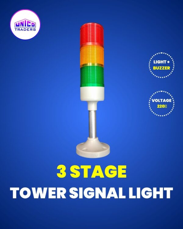 3 Stage Tower Signal Light with Buzzer 220V | Industrial LED Warning Light